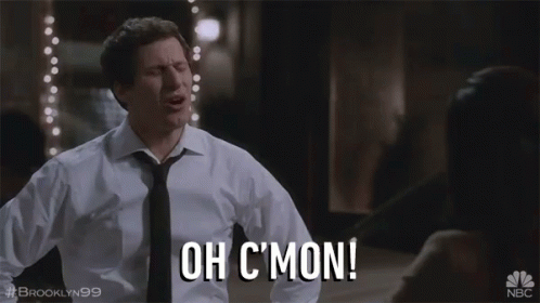 Man In White Shirt And Tie Saying Oh C Mon