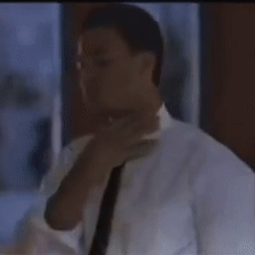 Man In White Shirt And Tie Scratching Neck GIF