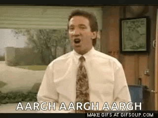 Man In White Shirt And Tie Shouting At Window GIF