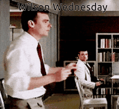 Man in White Shirt and Tie Wilson Wednesday