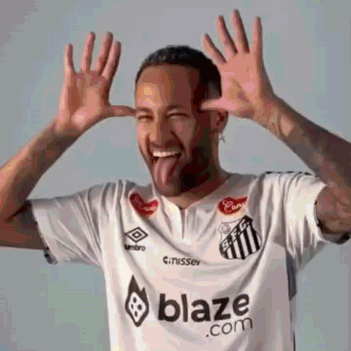 Man in White Shirt Blaze Sticks Tongue Out