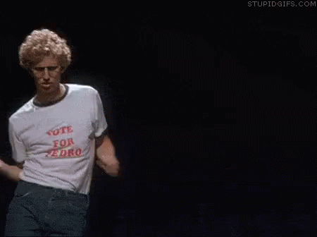 Man In White Shirt Dancing On Stage GIF