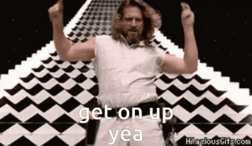Man in White Shirt Dancing Saying Get On Up Yea