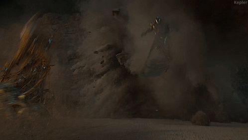 Man In White Shirt Facing Monsters With Kepler GIF