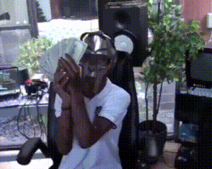 Man In White Shirt Holding Money GIF
