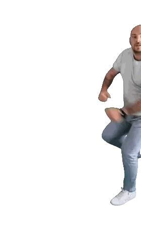 Man in White Shirt Jumping