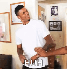 Man In White Shirt Making Funny Face GIF