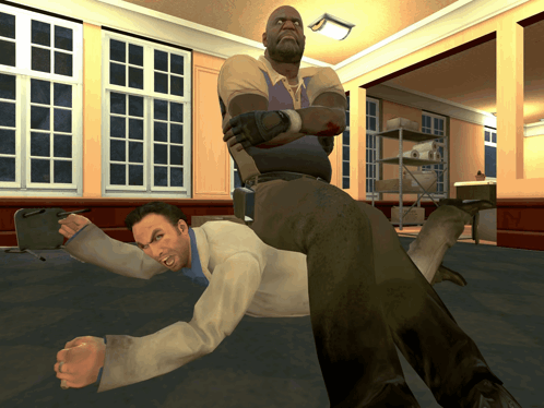 Man In White Shirt Riding Another Man GIF