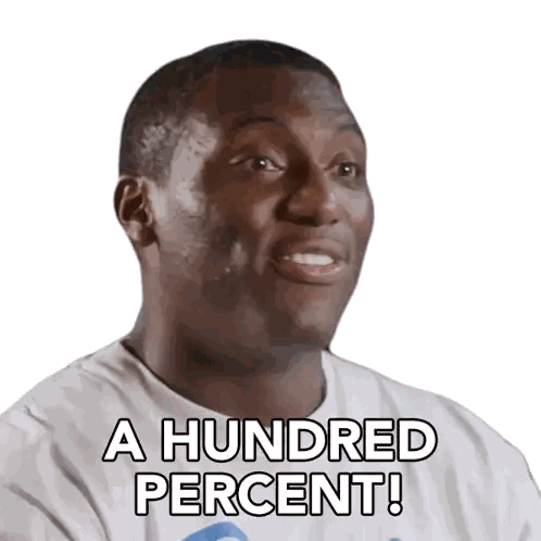 Man in White Shirt Saying A Hundred Percent