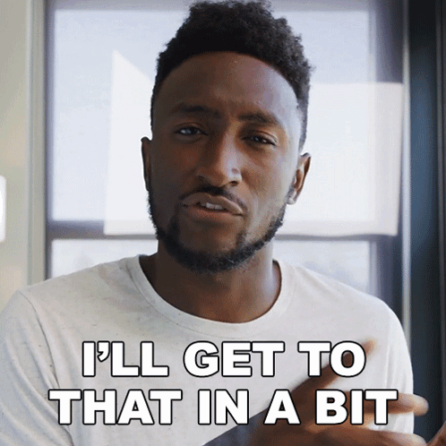 Man In White Shirt Saying I'll Get To That In A Bit GIF