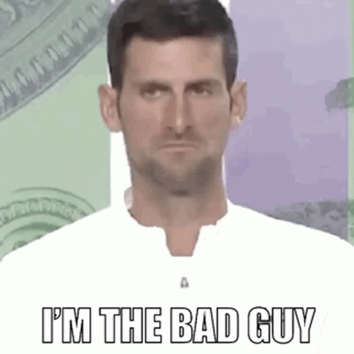 Man in White Shirt Saying I'm the Bad Guy