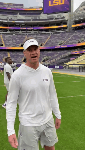 Man in White Shirt Saying LSU
