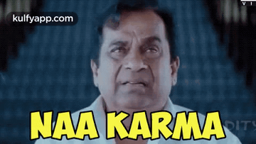 Man In White Shirt Saying Naa Karma Yellow GIF