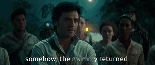 Man in White Shirt Saying The Mummy Returned