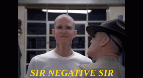 Man in White Shirt Talking to Man in Hat with Sir Negative Sir