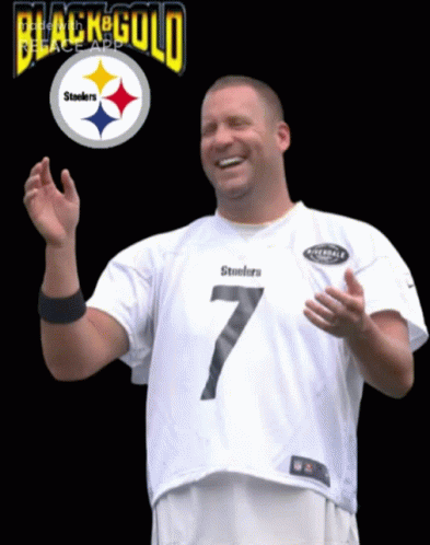 Man In White Steelers Jersey Number 7 GIF