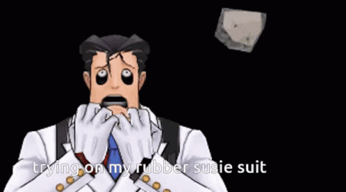 Man In White Suit Holding Cardboard GIF
