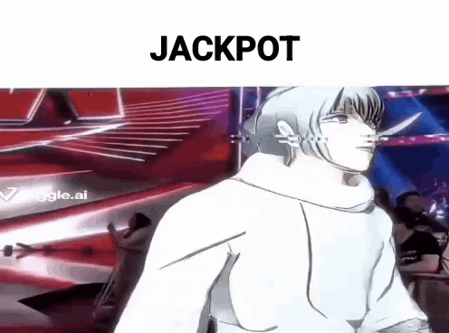 Man In White Sweater Jackpot GIF