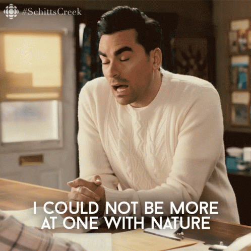 Man In White Sweater Saying At One With Nature GIF