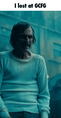Man In White Sweater Saying I Lost At GCFG GIF