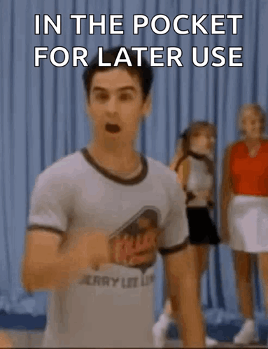 Man In White T-Shirt Pocket For Later Use GIF