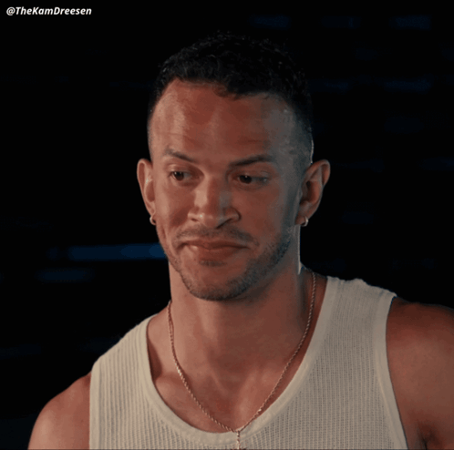 Man In White Tank Top And Gold Chain GIF