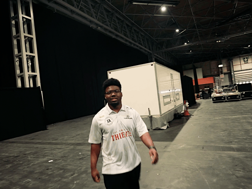 Man in White Thieves Shirt