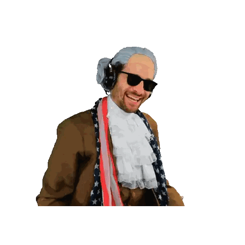 Man in Wig and Sunglasses Giving Thumbs Up