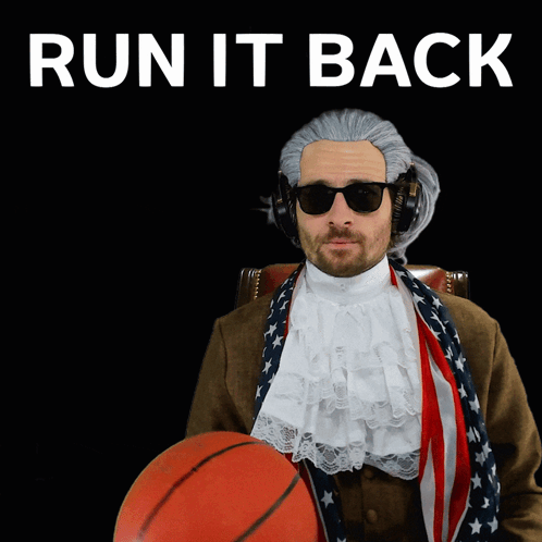 Man in Wig and Sunglasses Holding Basketball