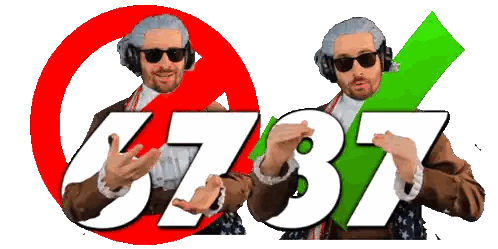 Man in Wig and Sunglasses Holding Check Mark