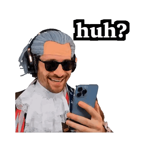 Man in Wig and Sunglasses Holding Phone
