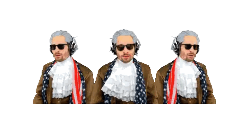 Man in Wig and Sunglasses Making Funny Face
