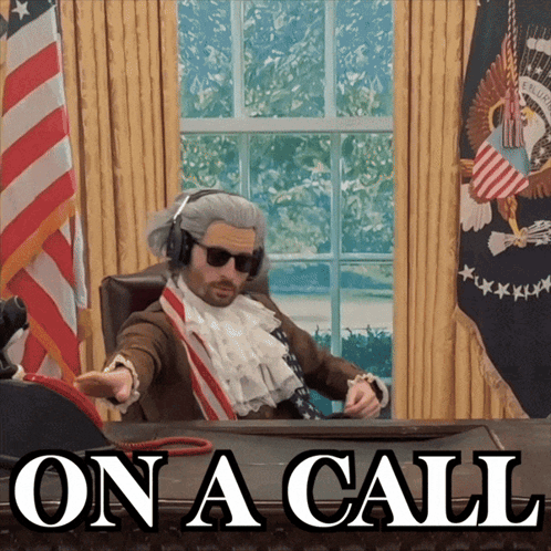 Man In Wig And Sunglasses On Call GIF