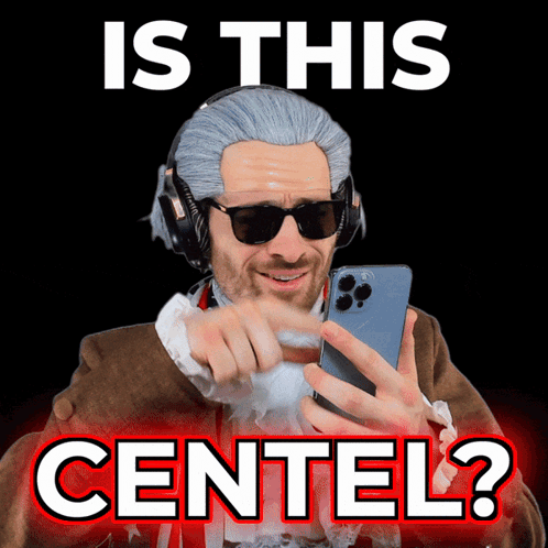 Man in Wig and Sunglasses Pointing at Phone Is This Centel