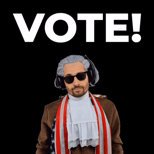 Man In Wig And Sunglasses Pointing Up GIF