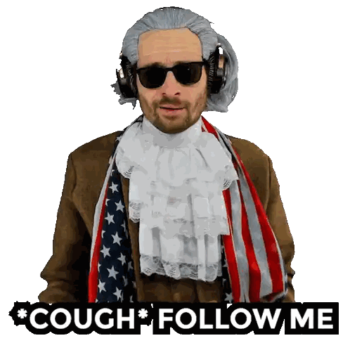 Man in Wig and Sunglasses Says Cough Follow Me