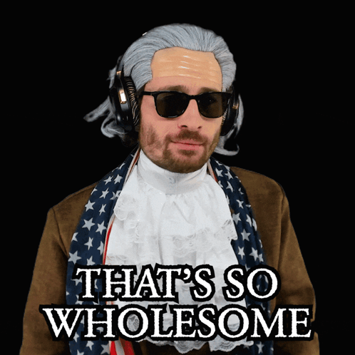 Man In Wig And Sunglasses Says That's So Wholesome GIF