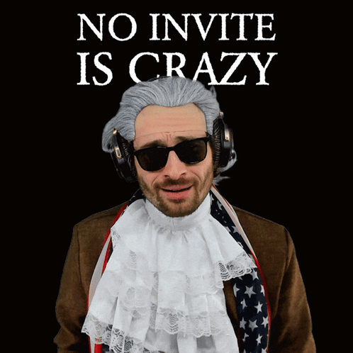 Man in Wig and Sunglasses With No Invite Is Crazy Sign