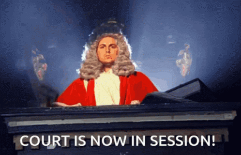 Man In Wig Court Is Now In Session GIF