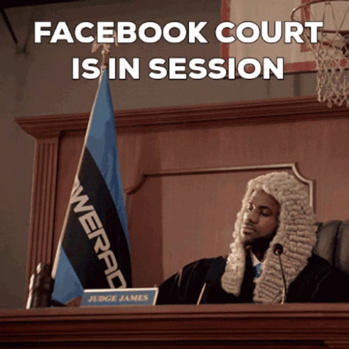 Man In Wig In Courtroom Facebook Court Is In Session GIF