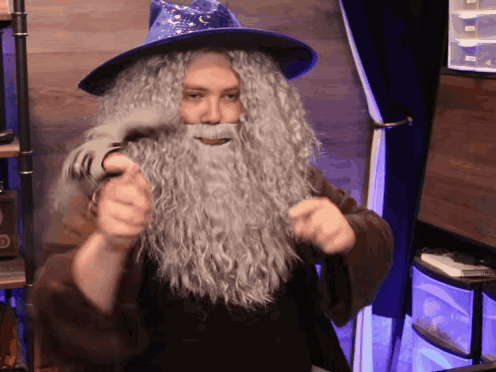 Man in Wizard Costume with Long Beard