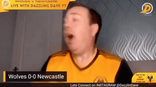 Man In Wolves And Newcastle Jersey GIF