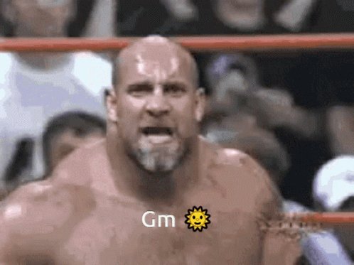 Man in Wrestling Ring Saying GM