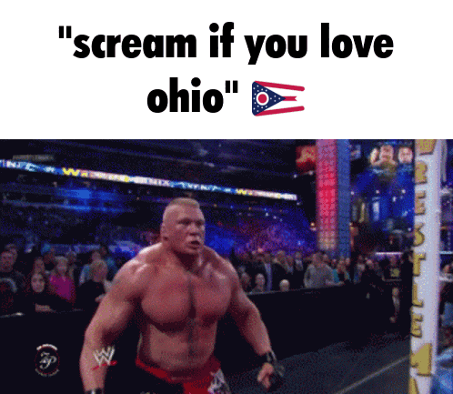 Man in Wrestling Ring Scream If You Love Ohio