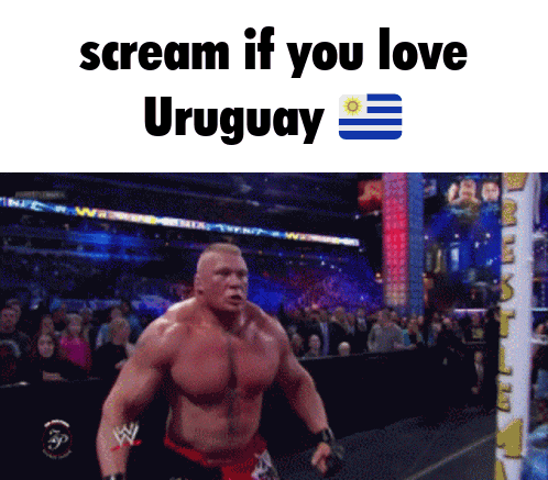 Man In Wrestling Ring Scream If You Love Uruguay GIF