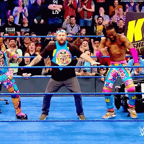 Man In Wrestling Ring Wearing Happy Birthday Shirt GIF