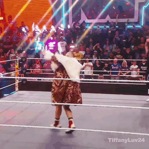 Man in Wrestling Ring With Tiffanyluv24 Written