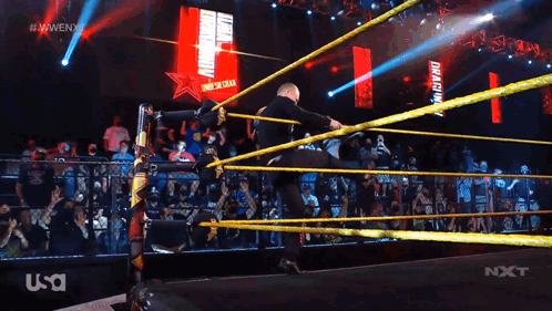 Man in Wrestling Ring With USA Logo