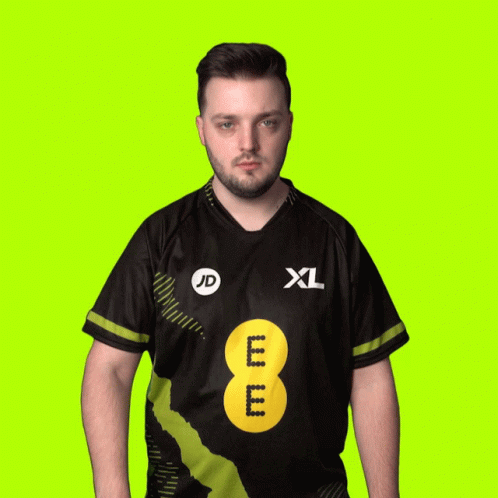 Man In XL Shirt Showing Hand GIF