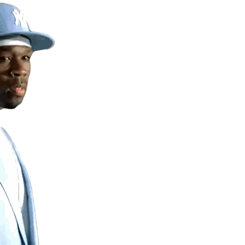Man in Yankees Hat and Light Blue Jacket